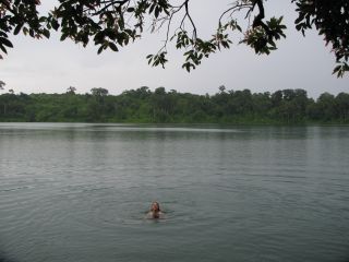 Swimming in lake Yeak Laom